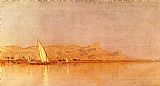 Sanford Robinson Gifford Famous Paintings - On the Nile, Gebel Shekh Hereedee